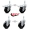 Service Caster 4 Inch Hard Rubber Swivel 10mm Threaded Stem Caster Total Lock Brakes, 2PK SCC-TSTTL20S414-HRS-M1015-2-S-2 - alternate 6